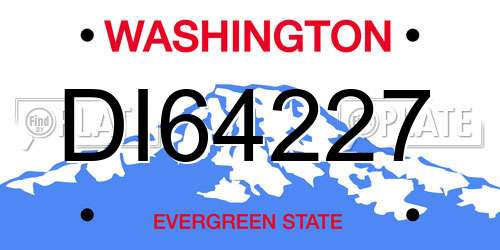 DI64227 Washington License Plate