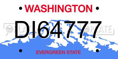 DI64777 Washington License Plate