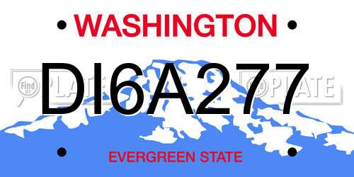 DI6A277 Washington License Plate