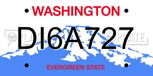 DI6A727 Washington License Plate
