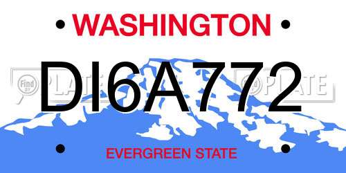 DI6A772 Washington License Plate