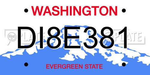 DI8E381 Washington License Plate