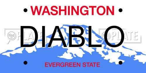 DIABLO Washington License Plate