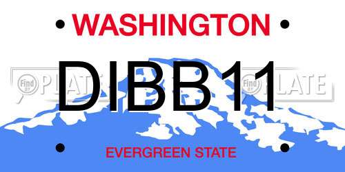 DIBB11 Washington License Plate