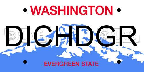 DICHDGR Washington License Plate