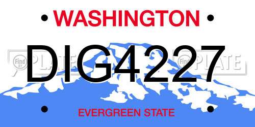 DIG4227 Washington License Plate