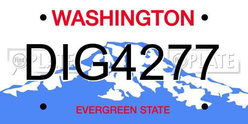 DIG4277 Washington License Plate