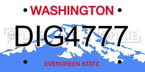 DIG4777 Washington License Plate