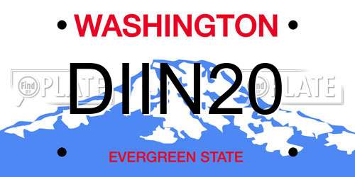 DIIN20 Washington License Plate