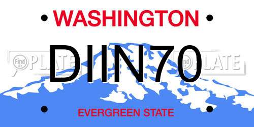 DIIN70 Washington License Plate