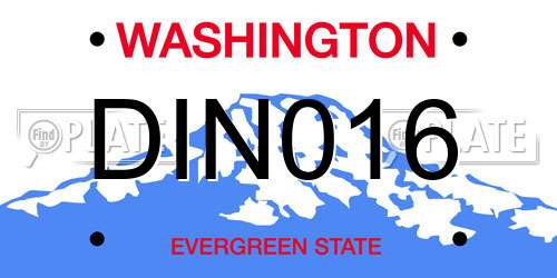 DIN016 Washington License Plate