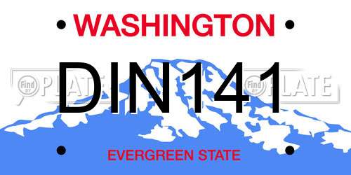 DIN141 Washington License Plate