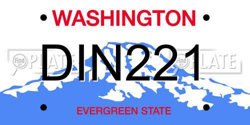 DIN221 Washington License Plate