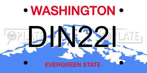DIN22I Washington License Plate