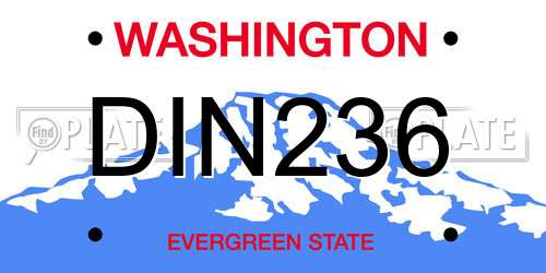 DIN236 Washington License Plate