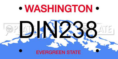 DIN238 Washington License Plate