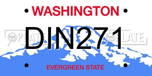 DIN271 Washington License Plate