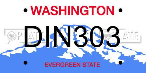 DIN303 Washington License Plate