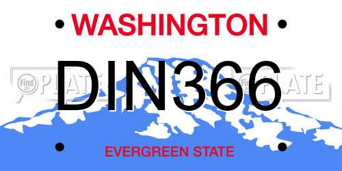 DIN366 Washington License Plate