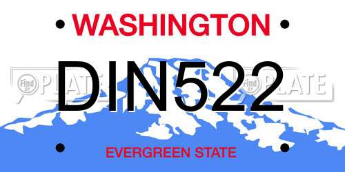 DIN522 Washington License Plate
