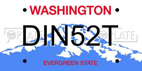 DIN52T Washington License Plate