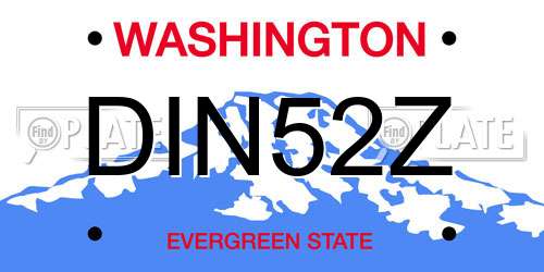 DIN52Z Washington License Plate