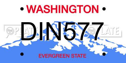 DIN577 Washington License Plate