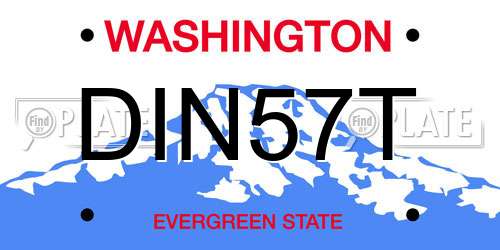 DIN57T Washington License Plate
