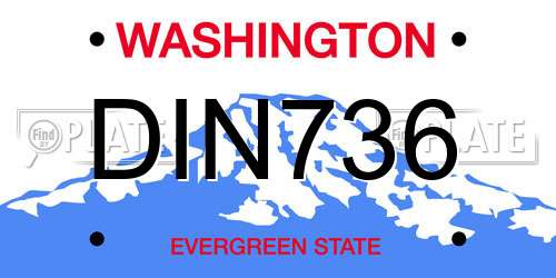DIN736 Washington License Plate