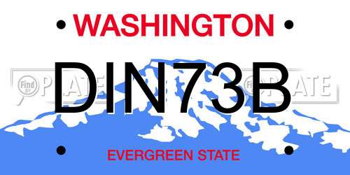 DIN73B Washington License Plate