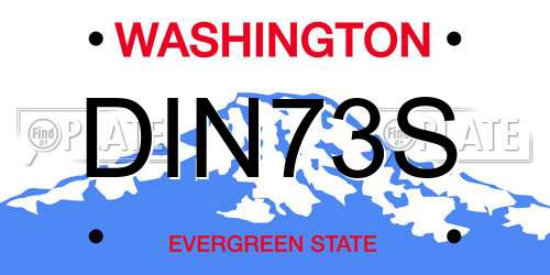 DIN73S Washington License Plate