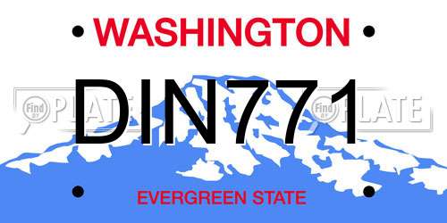 DIN771 Washington License Plate