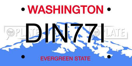 DIN77I Washington License Plate
