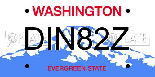 DIN82Z Washington License Plate
