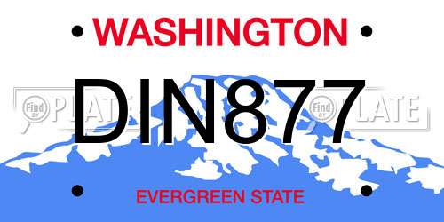 DIN877 Washington License Plate