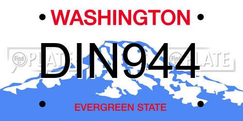 DIN944 Washington License Plate