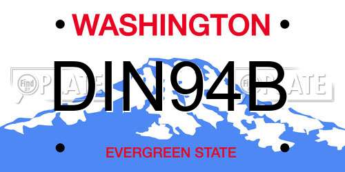 DIN94B Washington License Plate