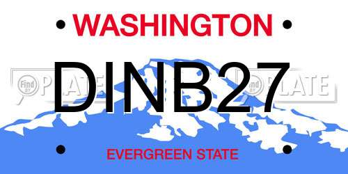 DINB27 Washington License Plate