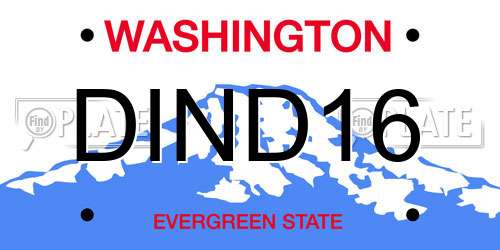 DIND16 Washington License Plate