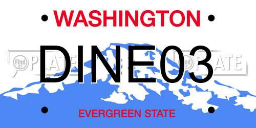 DINE03 Washington License Plate