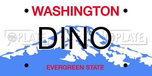 DINO Washington License Plate