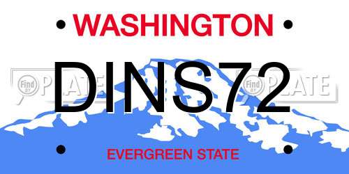 DINS72 Washington License Plate