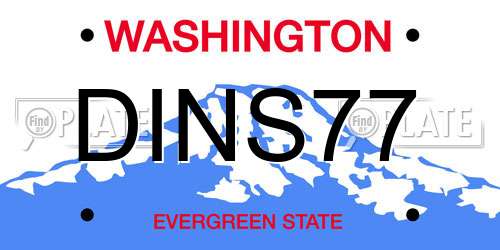 DINS77 Washington License Plate