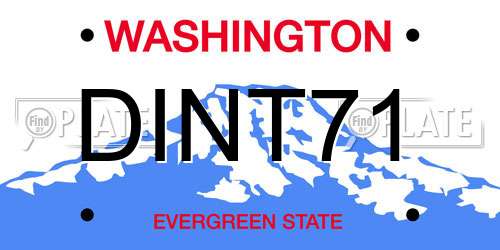 DINT71 Washington License Plate