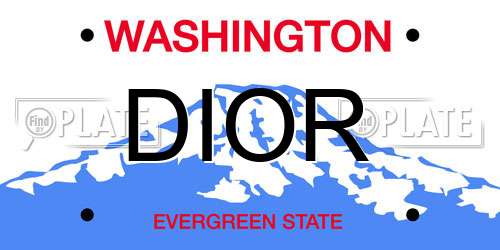 DIOR Washington License Plate