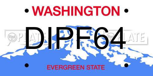 DIPF64 Washington License Plate