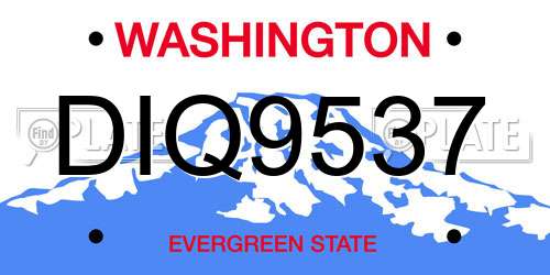 DIQ9537 Washington License Plate