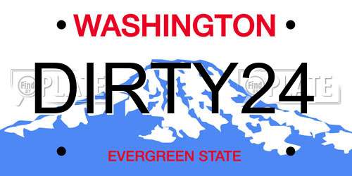 DIRTY24 Washington License Plate
