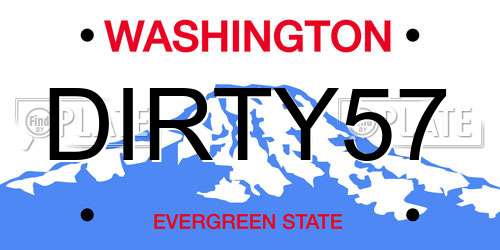 DIRTY57 Washington License Plate