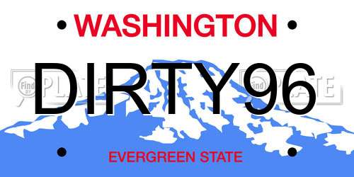 DIRTY96 Washington License Plate